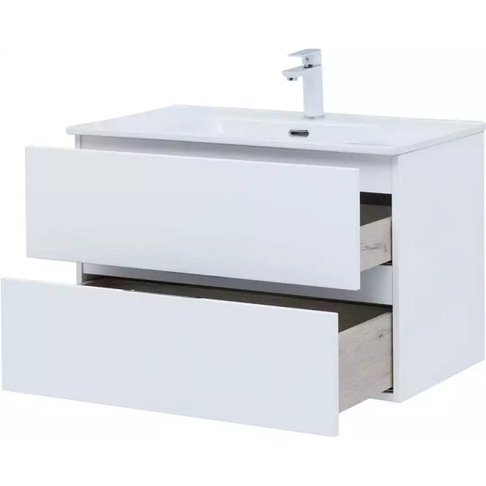 Тумба под раковину Aquanet Алвита New 80 белая матовая 277514, подвесная