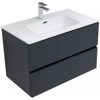 Тумба под раковину Aquanet Алвита New 80 антрацит матовый 277515 подвесная