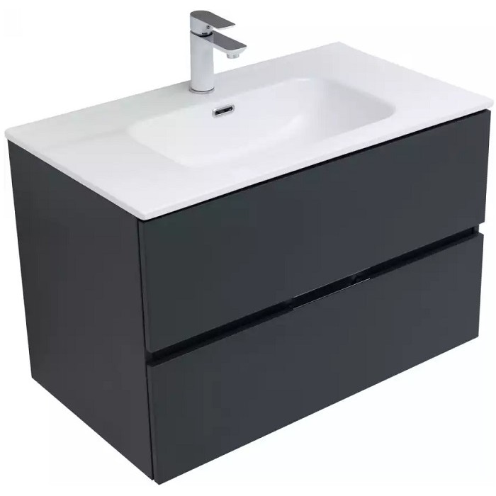 Тумба под раковину Aquanet Алвита New 80 антрацит матовый 277515 подвесная