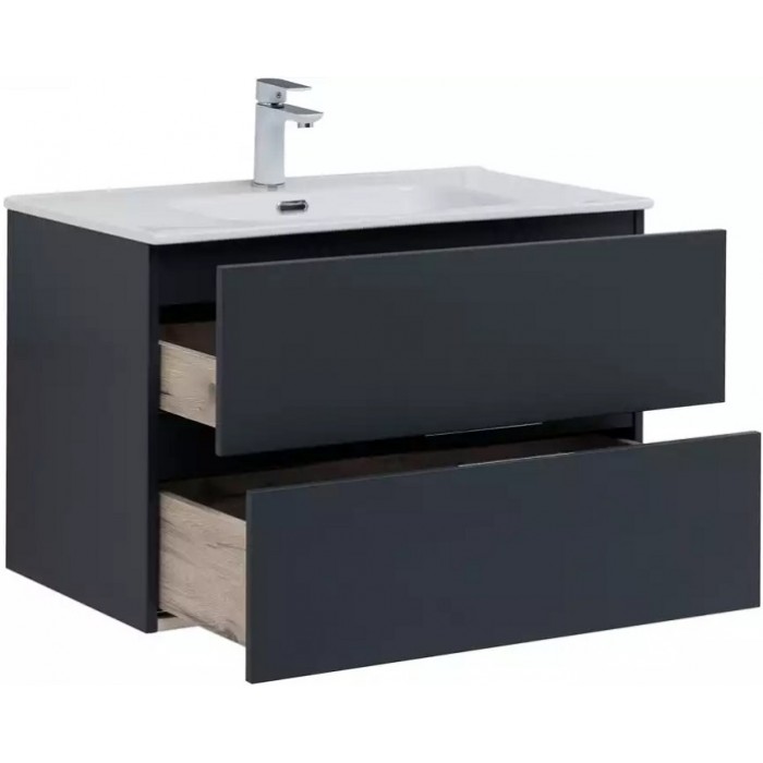 Тумба под раковину Aquanet Алвита New 80 антрацит матовый 277515 подвесная
