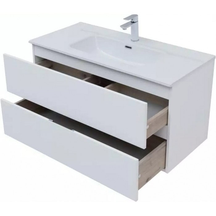Тумба под раковину Aquanet Алвита New 100 белая матовая 277518, подвесная