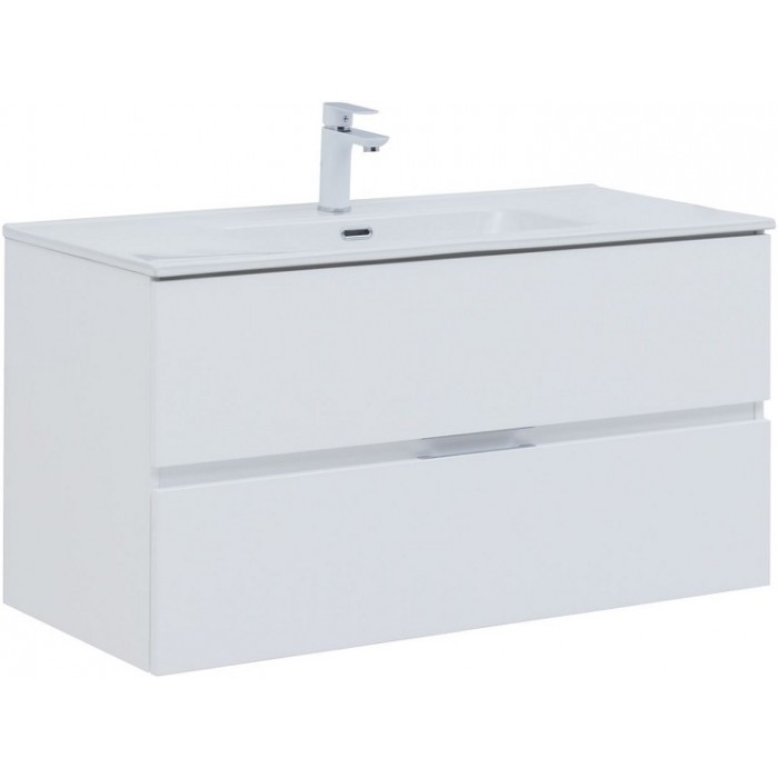 Тумба под раковину Aquanet Алвита New 100 белая матовая 277518, подвесная