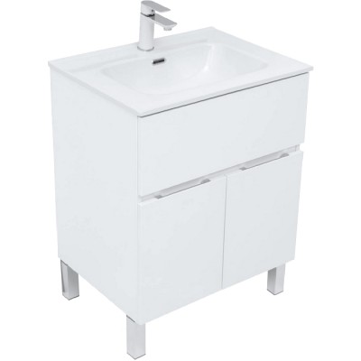 Тумба под раковину Aquanet Алвита New 60 белая матовая 277546, напольная