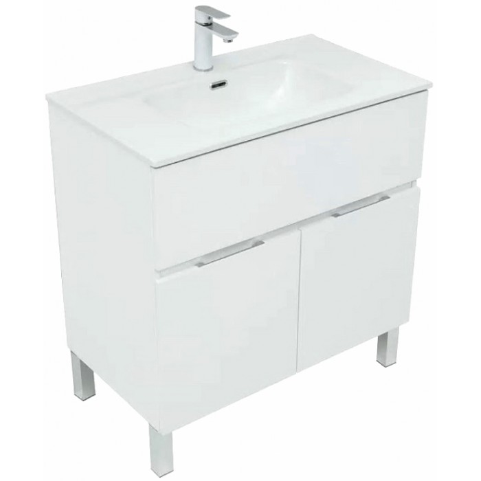 Тумба под раковину Aquanet Алвита New 80 белая матовая 277550, напольная