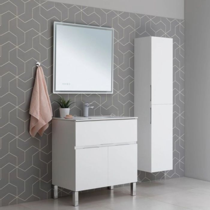 Тумба под раковину Aquanet Алвита New 80 белая матовая 277550, напольная