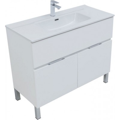Тумба под раковину Aquanet Алвита New 100 белая матовая 277554, напольная