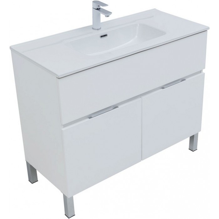 Тумба под раковину Aquanet Алвита New 100 белая матовая 277554, напольная