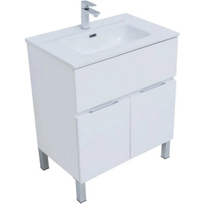 Тумба под раковину Aquanet Алвита New 70 белая матовая 303901, напольная