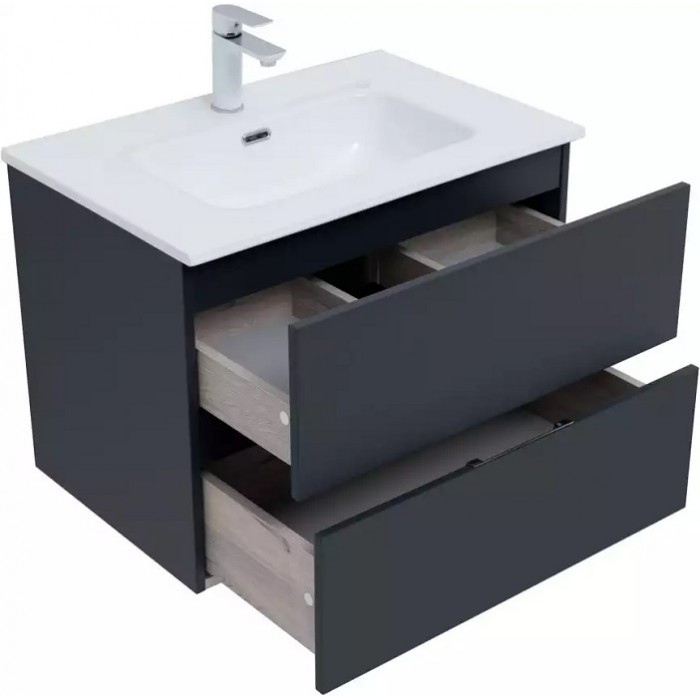 Тумба под раковину Aquanet Алвита New 70 антрацит матовый 303908, подвесная