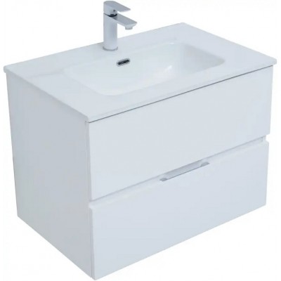 Тумба под раковину Aquanet Алвита New 70 белая матовая 303909, подвесная