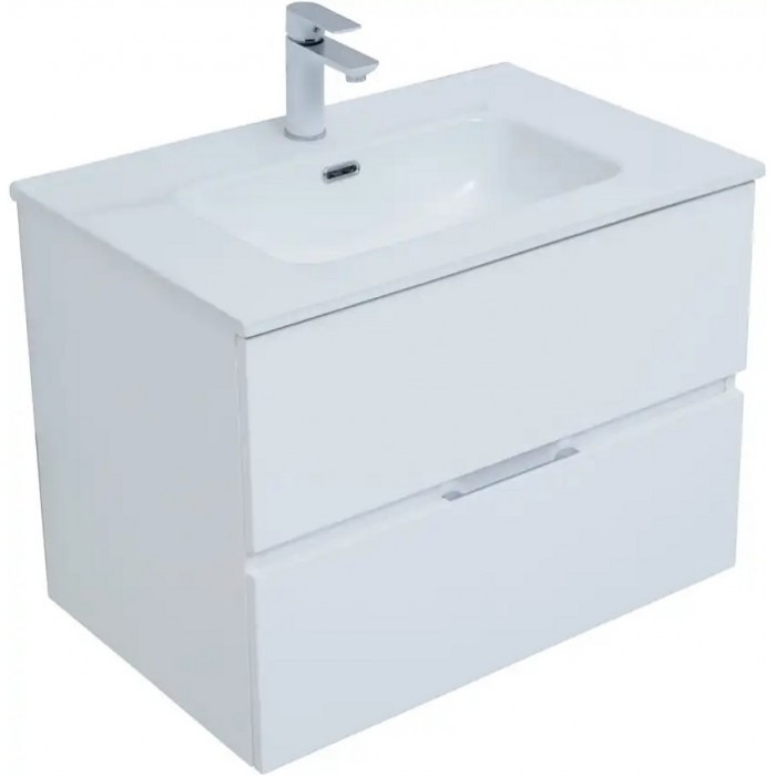 Тумба под раковину Aquanet Алвита New 70 белая матовая 303909, подвесная