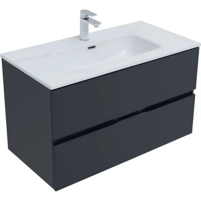 Тумба под раковину Aquanet Алвита New 90 антрацит матовый 303919 подвесная