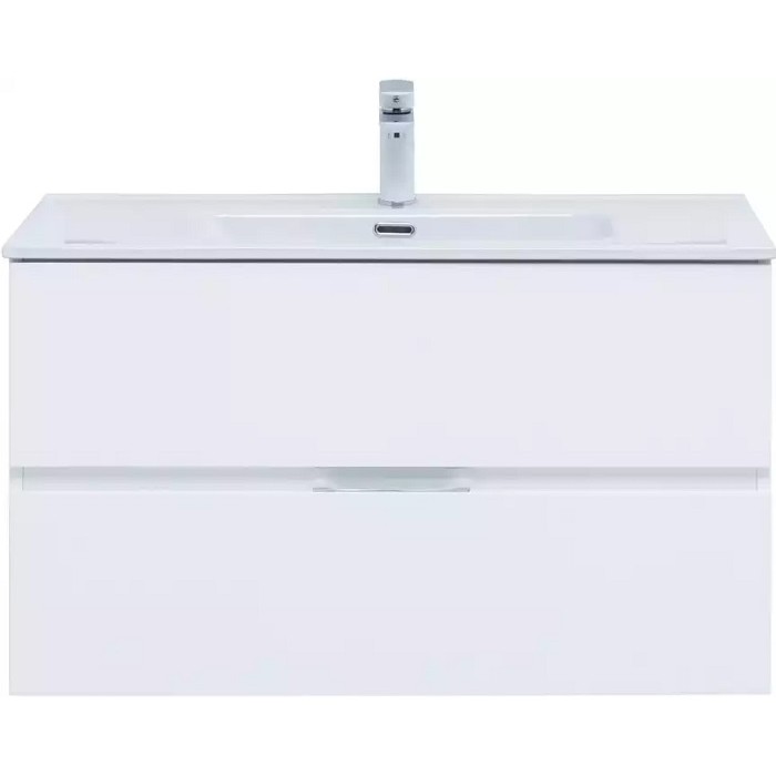 Тумба под раковину Aquanet Алвита New 90 белая матовая 303920, подвесная