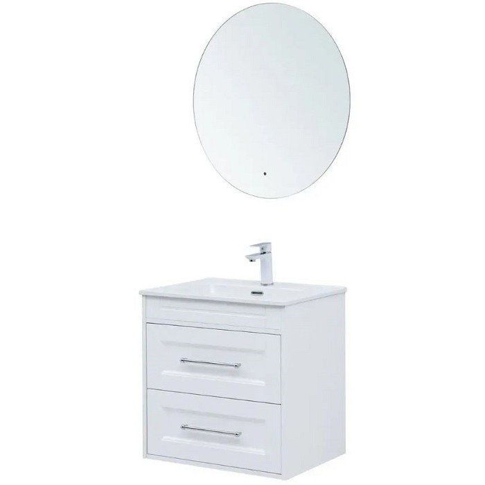 Тумба под раковину Aquanet Бостон new 60 белый сатин 00306367 ручки хром