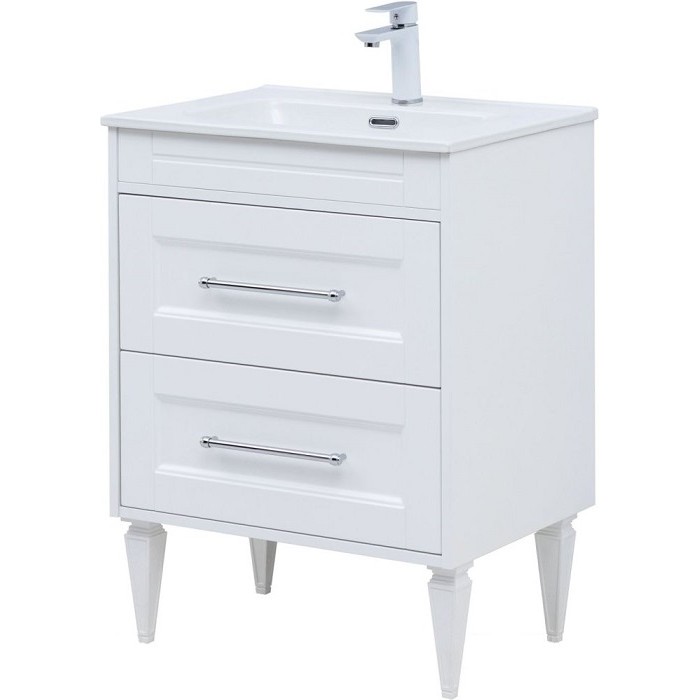 Тумба под раковину Aquanet Бостон new 60 белый сатин 00306367 ручки хром