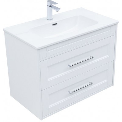 Тумба под раковину Aquanet Бостон new 80 белый сатин 00306368 ручки хром