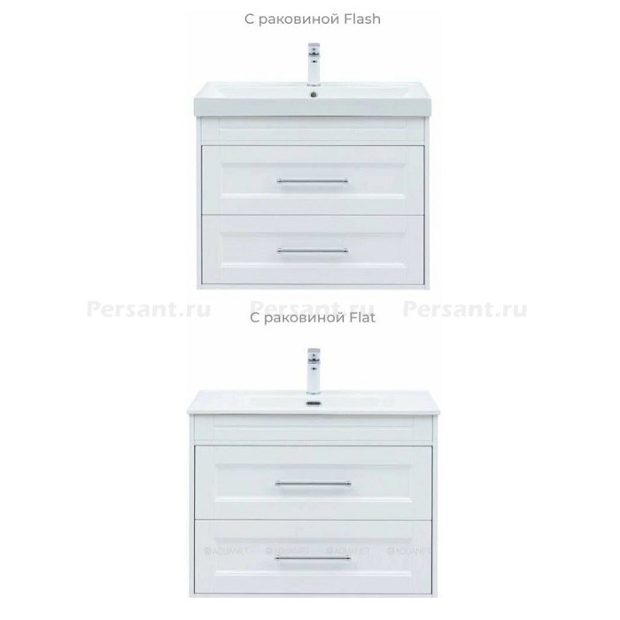 Тумба под раковину Aquanet Бостон new 80 белый сатин 00306368 ручки хром