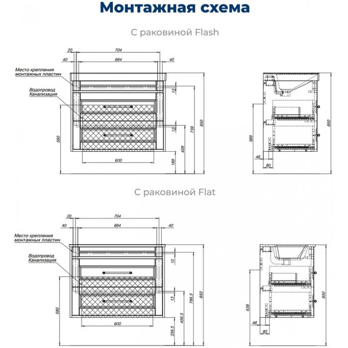 Тумба под раковину Aquanet Бостон new 80 белый сатин 00306368 ручки хром