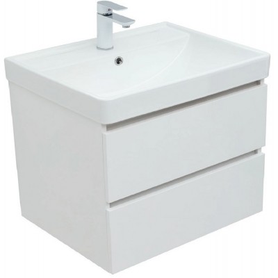 Тумба под раковину Aquanet Вега 70 белая глянцевая 00308333, подвесная