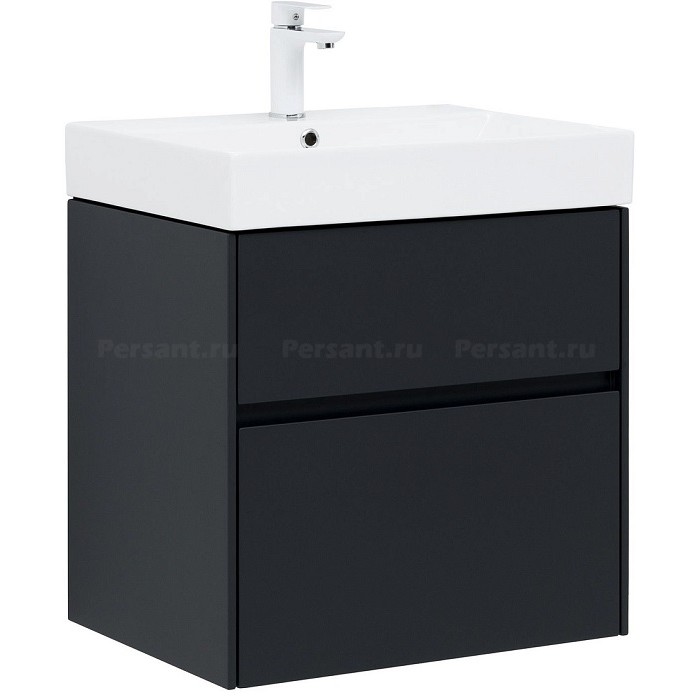 Тумба под раковину Aquanet Бруклин 60 антрацит матовый 00310140 подвесная