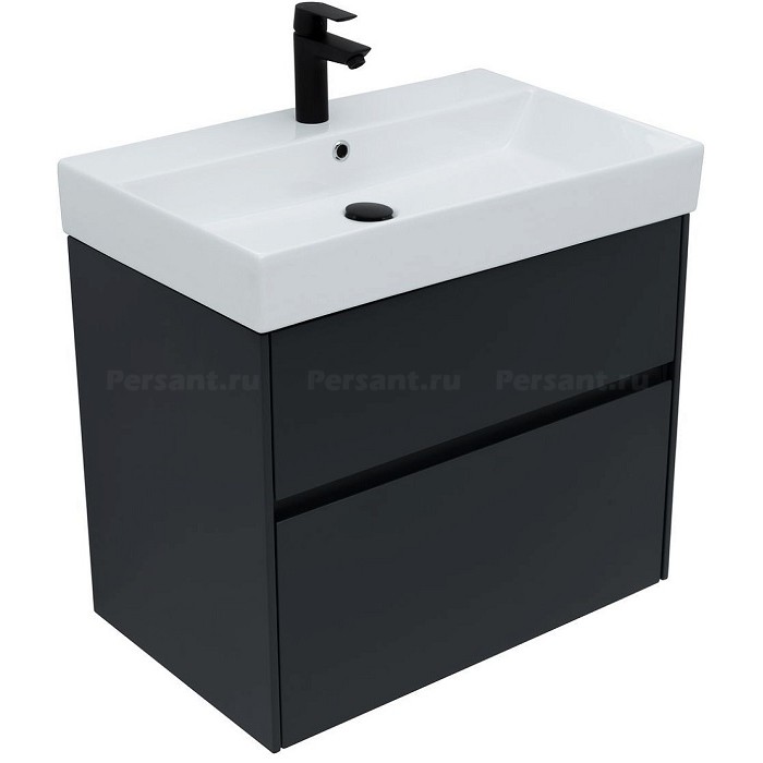Тумба под раковину Aquanet Бруклин 70 антрацит матовый 00310141 подвесная