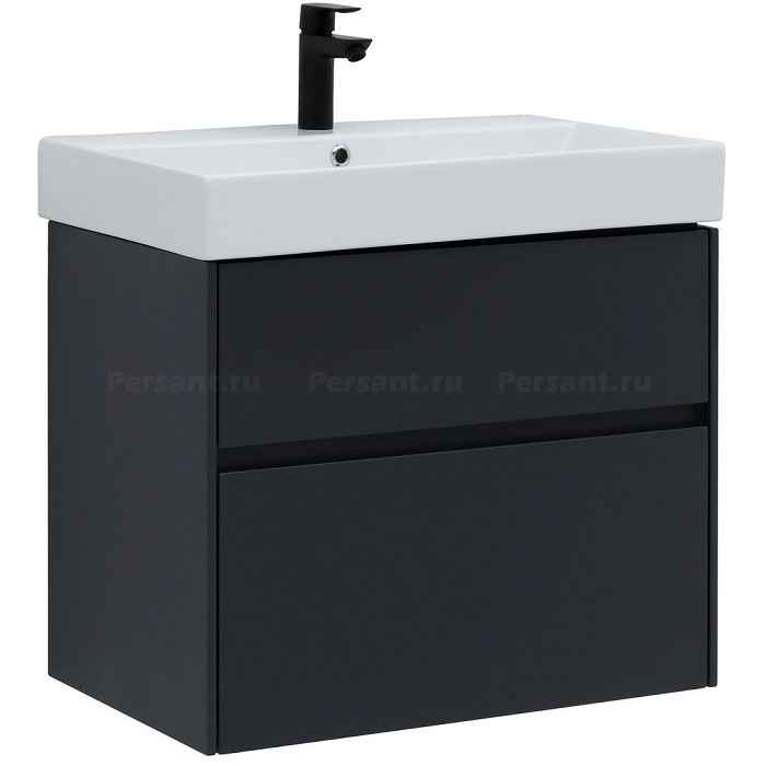 Тумба под раковину Aquanet Бруклин 70 антрацит матовый 00310141 подвесная