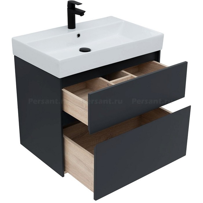 Тумба под раковину Aquanet Бруклин 70 антрацит матовый 00310141 подвесная