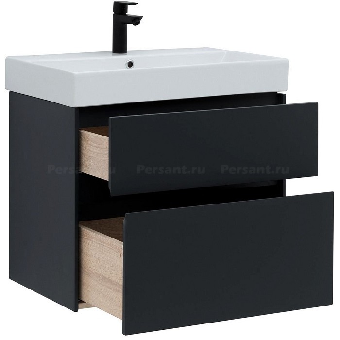 Тумба под раковину Aquanet Бруклин 70 антрацит матовый 00310141 подвесная