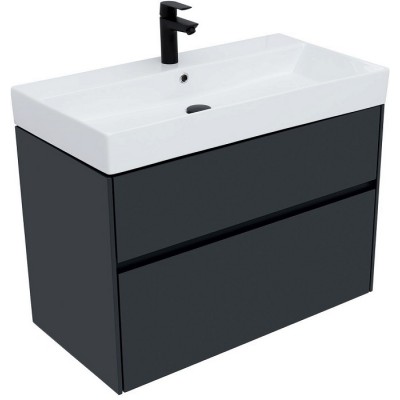 Тумба под раковину Aquanet Бруклин 85 антрацит матовый 00310142 подвесная