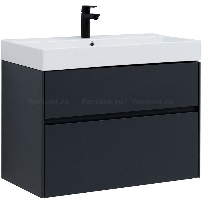 Тумба под раковину Aquanet Бруклин 85 антрацит матовый 00310142 подвесная