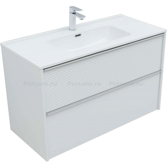 Тумба под раковину Aquanet Вита 100 белая матовая 00330474 подвесная