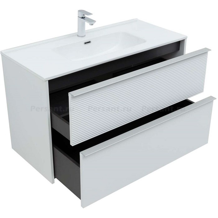 Тумба под раковину Aquanet Вита 100 белая матовая 00330474 подвесная