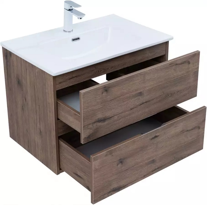Тумба под раковину Aquanet Алвита New 60 дуб велингтон табак 334184, подвесная