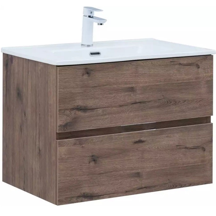 Тумба под раковину Aquanet Алвита New 60 дуб велингтон табак 334184, подвесная