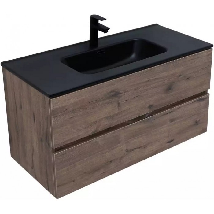 Тумба под раковину Aquanet Алвита New 100 дуб велингтон табак 334188, подвесная