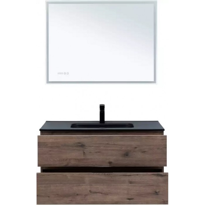 Тумба под раковину Aquanet Алвита New 100 дуб велингтон табак 334188, подвесная