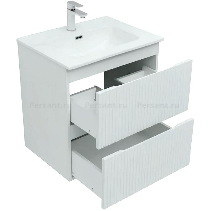 Тумба под раковину Aquanet Джейн 60 белая матовая 00335422, подвесная