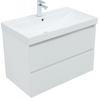 Тумба под раковину Aquanet Альтера 80 белая матовая 00337156 подвесная