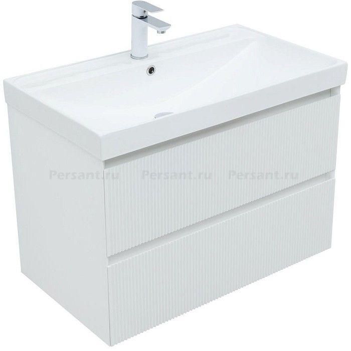 Тумба под раковину Aquanet Альтера 80 белая матовая 00337156 подвесная