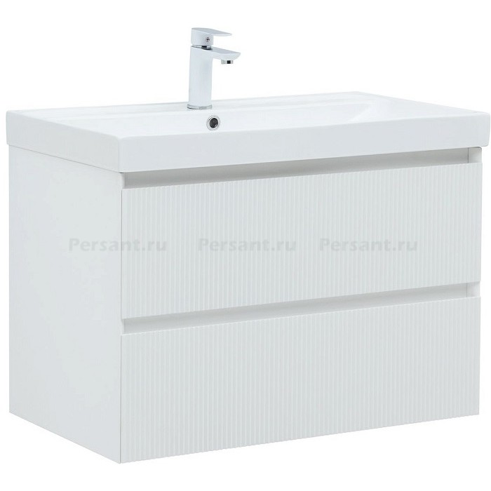 Тумба под раковину Aquanet Альтера 80 белая матовая 00337156 подвесная