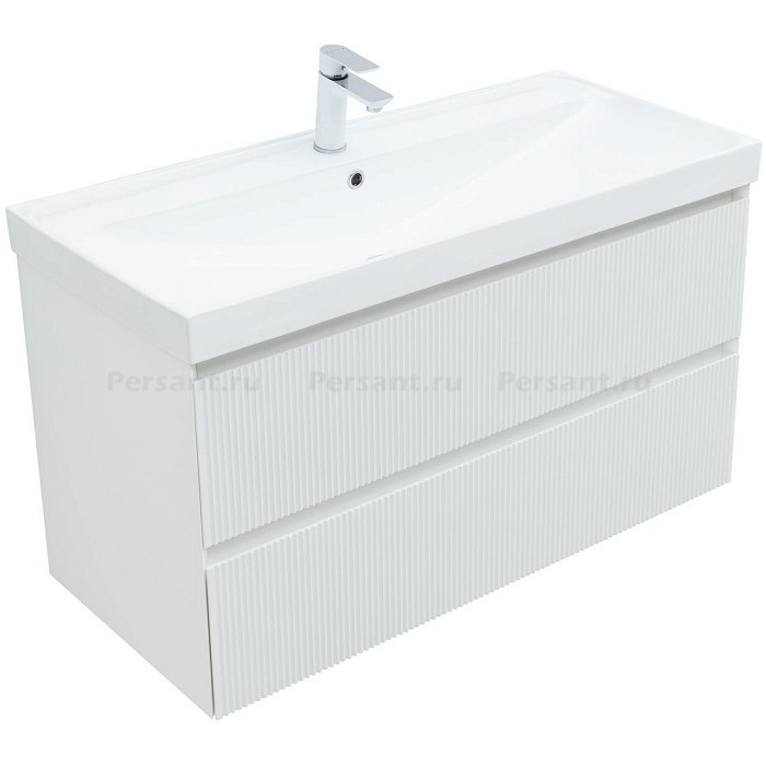 Тумба под раковину Aquanet Альтера 100 белая матовая 00337157 подвесная
