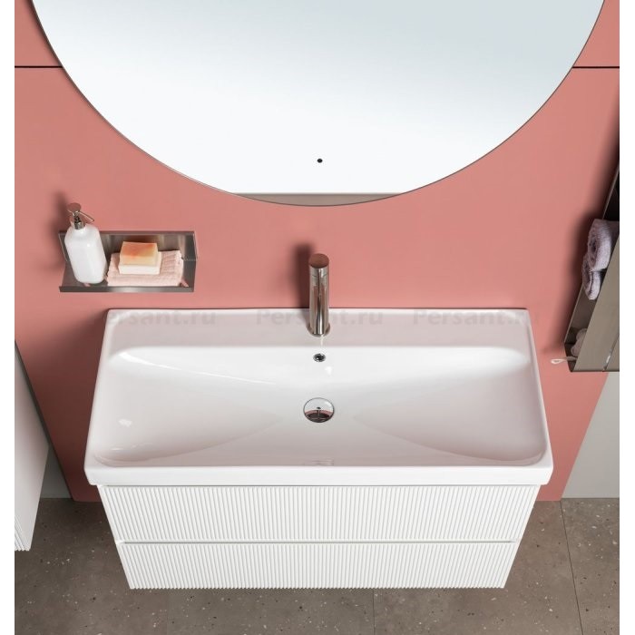 Тумба под раковину Aquanet Альтера 100 белая матовая 00337157 подвесная