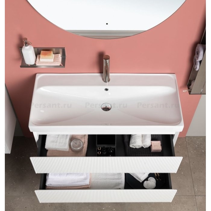 Тумба под раковину Aquanet Альтера 100 белая матовая 00337157 подвесная