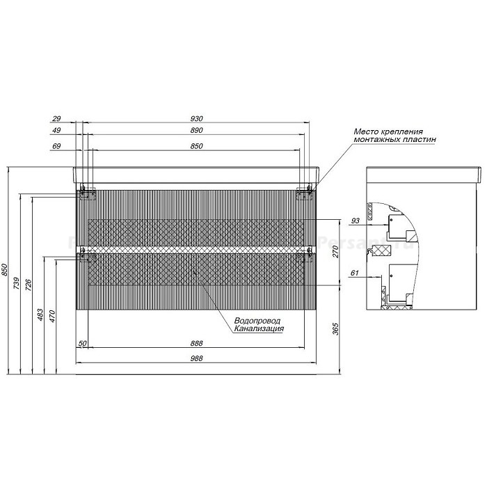 Тумба под раковину Aquanet Альтера 100 белая матовая 00337157 подвесная
