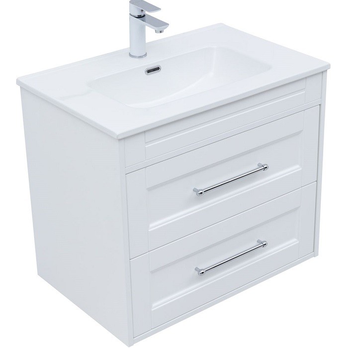 Тумба под раковину Aquanet Бостон new 70 белый сатин 00339599 ручки хром