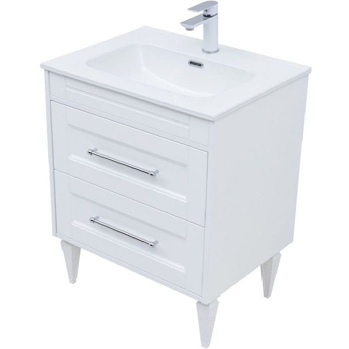 Тумба под раковину Aquanet Бостон new 70 белый сатин 00339599 ручки хром