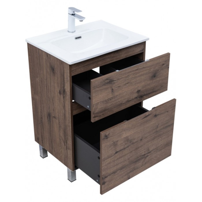Тумба под раковину Aquanet Алвита New 60 дуб велингтон табак 344127, напольная