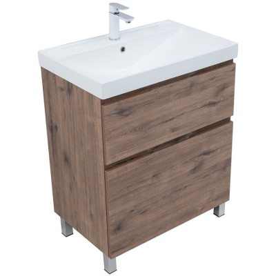 Тумба под раковину Aquanet Алвита New 70 дуб велингтон табак 344128, напольная