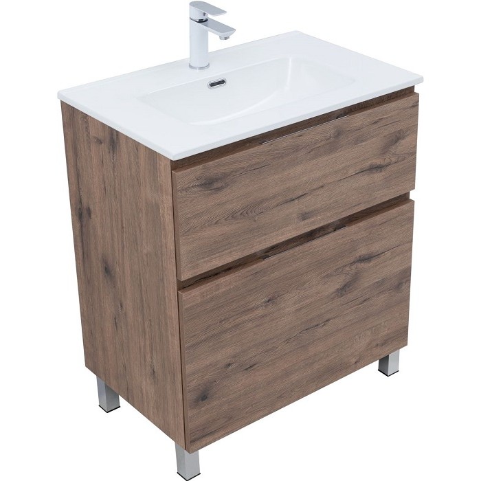 Тумба под раковину Aquanet Алвита New 70 дуб велингтон табак 344128, напольная