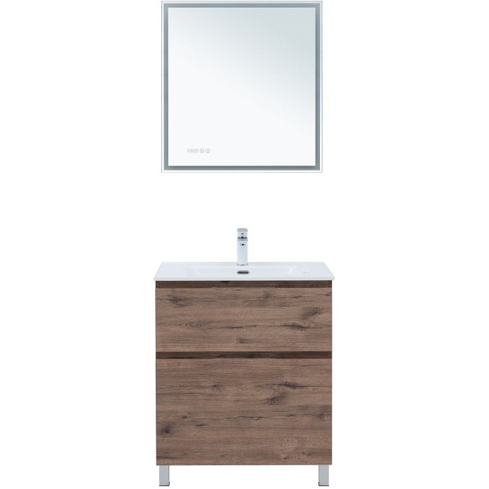 Тумба под раковину Aquanet Алвита New 70 дуб велингтон табак 344128, напольная